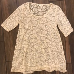 Lace cream tunic